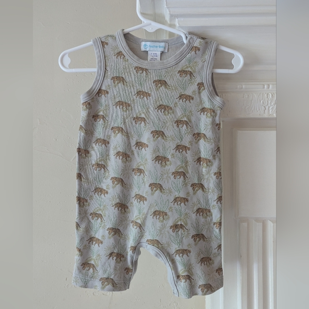 Feather Baby Gray Infant Romper
